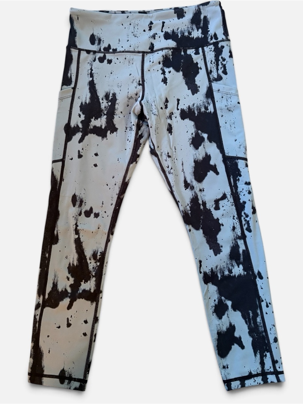 ZYIA Black & Grey Splatter 24” Leggings with Pockets